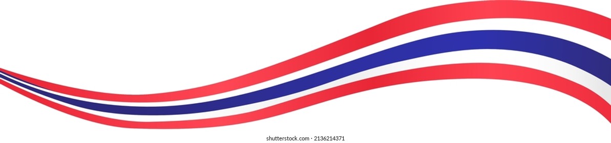 Long waving Thailand flag isolated  on png or transparent background,Symbol Thailand,template for banner,card,advertising ,promote,and business matching country poster, vector illustration