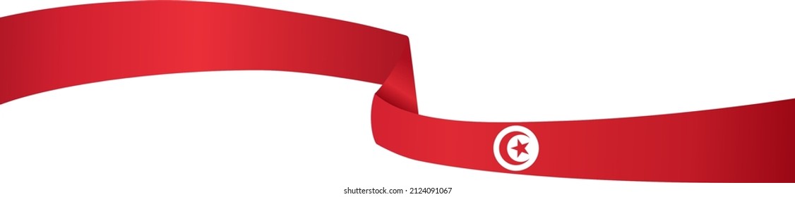Long waving  Tunisia  flag isolated  on png or transparent background,Symbol Tunisia,template for banner,card,advertising ,promote,and business matching country poster, vector illustration