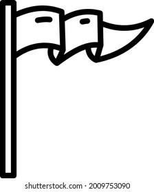 Bandera blanca ondulada larga, ilustración, vector sobre un fondo blanco.