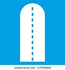 Long way icon white isolated on blue background vector illustration
