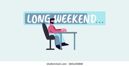 long weekend poster. Premonition holiday with relaxation calendar party on weekend happy holiday inspiration warning that store has been closed for long time closure vector sales.