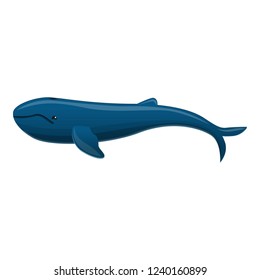 Long whale icon. Cartoon of long whale vector icon for web design isolated on white background