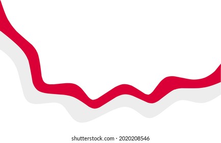 long white red flag on white background