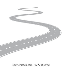 Long Winding Road. Transportation Vector Background