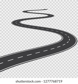 Long Winding Road. Transportation Vector Background