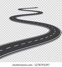 Long Winding Road. Transportation Vector Background