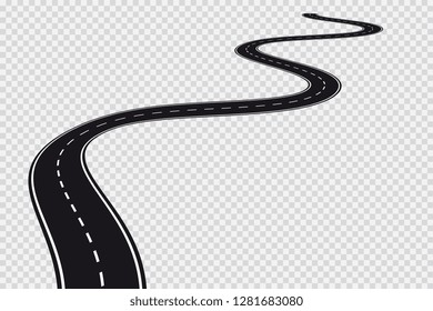 Long Winding Road. Transportation Vector Background