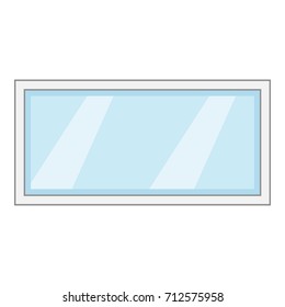 Long window frame icon. Cartoon illustration of long window frame vector icon for web