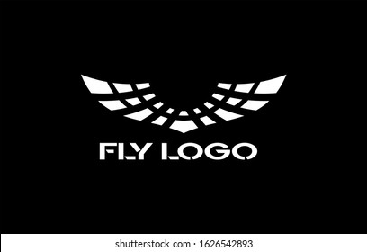 long wing logo with a modern style. vector