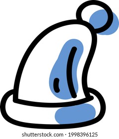 Long winter hat, illustration, on a white background.