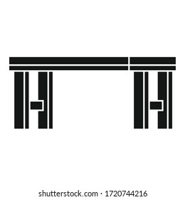 Long wood bench icon. Simple illustration of long wood bench vector icon for web design isolated on white background