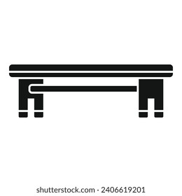 Long wooden bench icon simple vector. Park plan. Project seating terrace