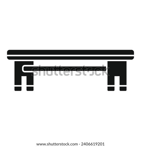 Long wooden bench icon simple vector. Park plan. Project seating terrace