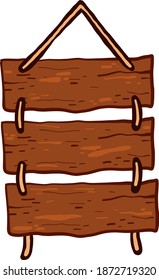 Long wooden board, illustration, vector on white background.