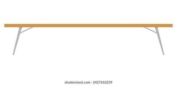 long wooden table vector illustration