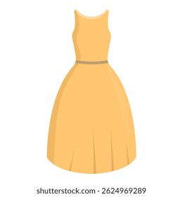 Long yellow dress flowing elegantly, perfect for a fashion or style project