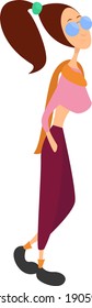 Long yellow scarf, illustration, vector on a white background.