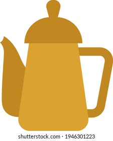 Tetera amarilla larga, ilustración, vector sobre fondo blanco