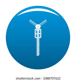 Long zip icon. Simple illustration of long zip vector icon for any design blue
