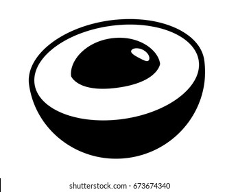Longan or dragon eye fruit with seed or pit flat vector icon for food apps and websites