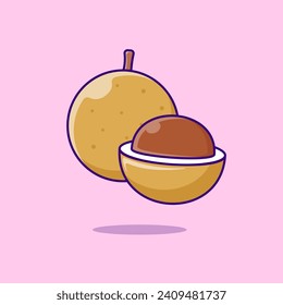 Longan Fruit Illustration, Vector, Isolated Icon