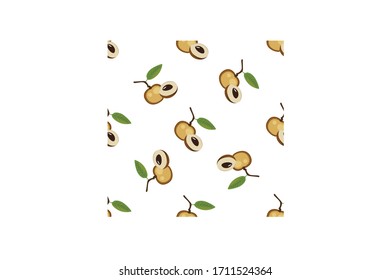 Longan Fruit Seamless Pattern Can Be Used For: Background, Wallpaper, Decoration And Others