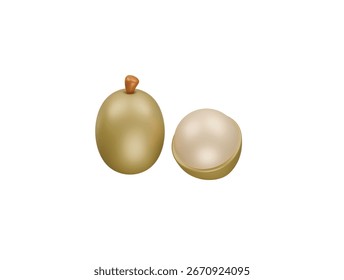 Longan Icono 3D Ilustración Render
