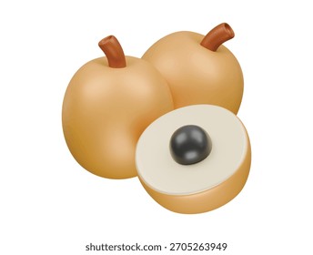 ícone longan renderização de ilustração 3d