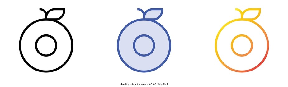 longan icon. Linear, Blue Fill and Gradient Style Design Isolated On White Background