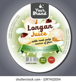 longan juice label sticker