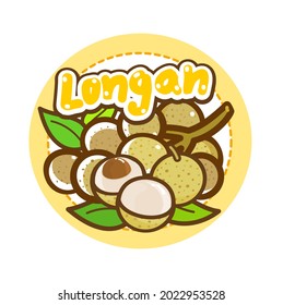 Longan Thai Fruit on White Background Vector              