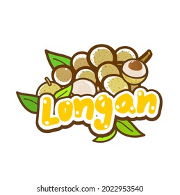Longan Thai Fruit on White Background Vector              