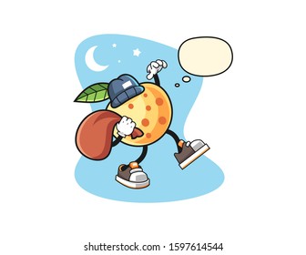 Longan thief with thought bubble cartoon. Mascot Character vector.