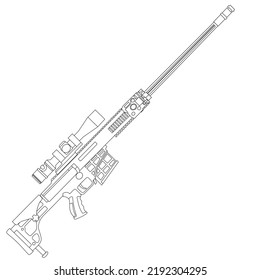 Longbarreled Gun Line Art Vector Stock Vector (Royalty Free) 2192304295 ...