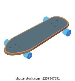 Longboard activity icon isometric vector. Retro board. Wheel skate