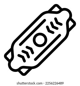 Longboard board icon outline vector. Skateboard wheel. Deck sport
