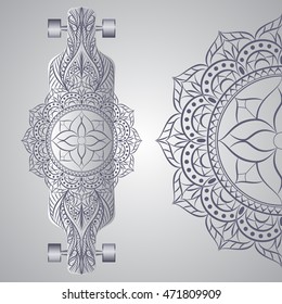 longboard with decorative vintage pattern