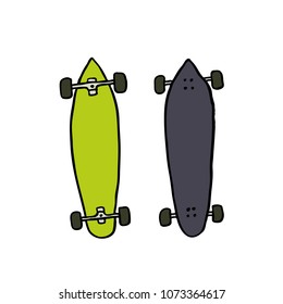 longboard doodle icon