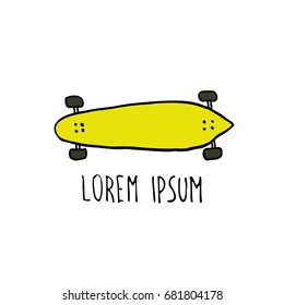 longboard doodle icon