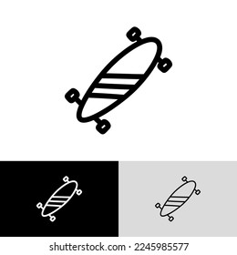 Longboard doodle icon. Skateboard. Vector illustration.