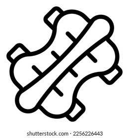 Longboard element icon outline vector. Skate board. Wood city