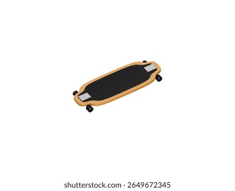  ícone de longboard renderização de ilustração 3d