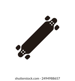 Longboard icon. Flat silhouette version.