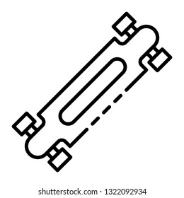 Longboard icon. Outline longboard vector icon for web design isolated on white background