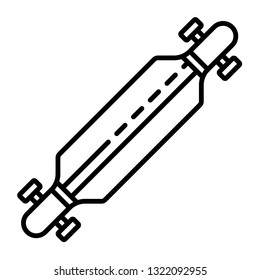 Longboard icon. Outline longboard vector icon for web design isolated on white background
