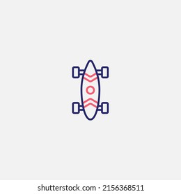 Longboard icon sign vector,Symbol, logo illustration for web and mobile