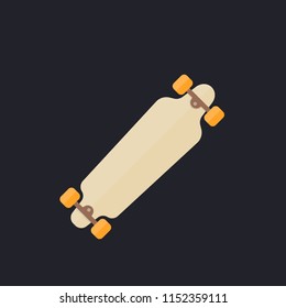 longboard isolated on dark, vector