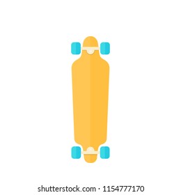 longboard isolated on white, vector