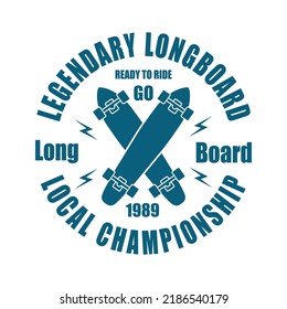 longboard logo isolated on white background