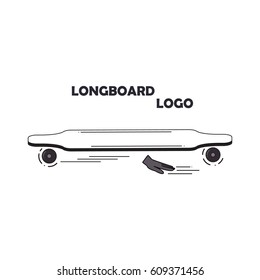 Longboard logo-linear black and white style
